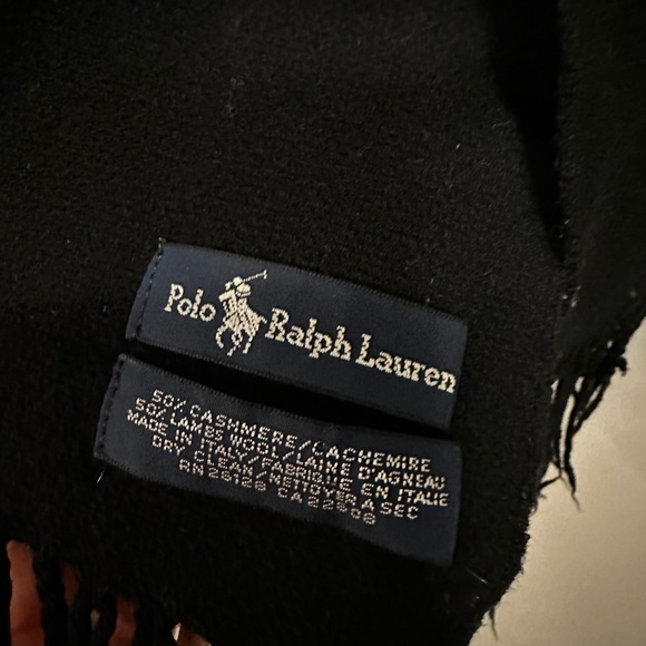 Polo by Ralph Lauren Black Cashmere Scarf - Picture 2 of 2